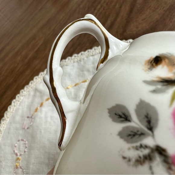 Delphine Bone China Porcelain Pink Rose Gold Rim Creamer Cup Made in England - Picture 7 of 10